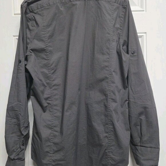 Express Mens Shirt Sz M 15-15 1/2 Gray Modern Fit Top Button Long Sleeve - Picture 6 of 7